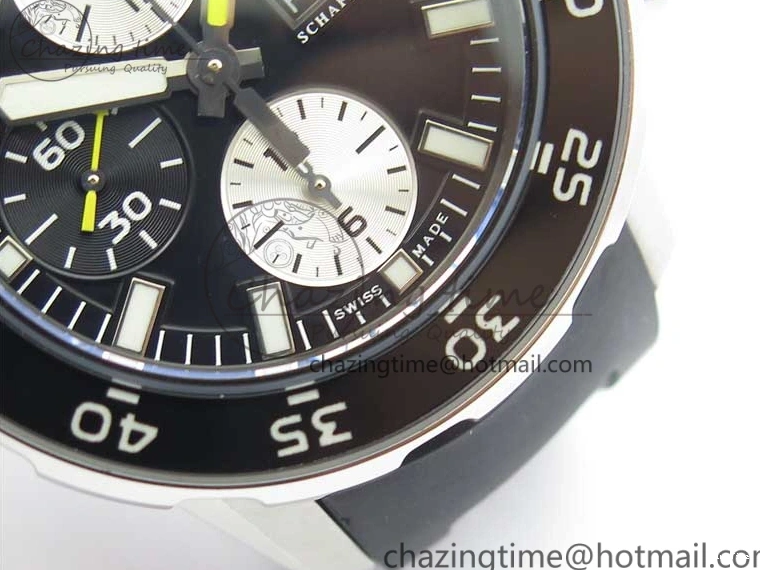 MIROTIME 0117 Aquatimer Chrono IW376702 SS BLS 1:1 Best Edition Black Dial on Black Rubber Strap A WellDesigned 7105